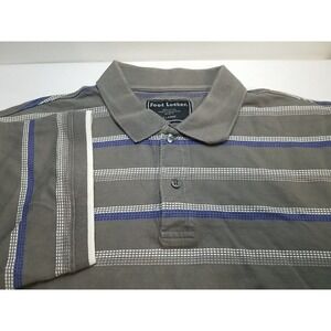 Foot Locker Men's Short Sleeve Polo Gray Striped Shirt - Size‎ XL